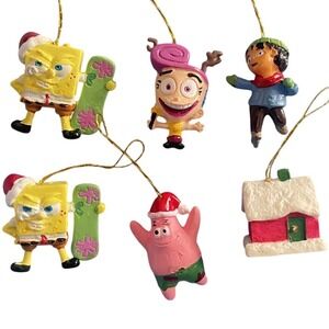 Nickelodeon 6 Piece Mini Holiday Christmas Ornament SpongeBob Fairly Odd Parents